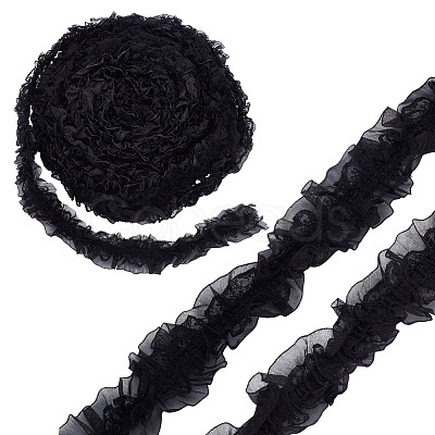 10M Double Layer Polyester Flower Elastic Lace Trim OCOR-DC0001-21B-1