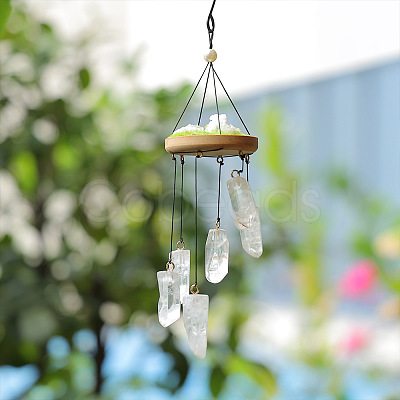 Natural Quartz Crystal Wind Chime HJEW-D302-09-1