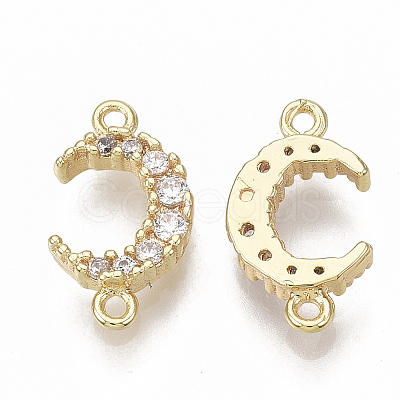 Brass Micro Pave Cubic Zirconia Links/Connectors X-KK-S354-118-NF-1