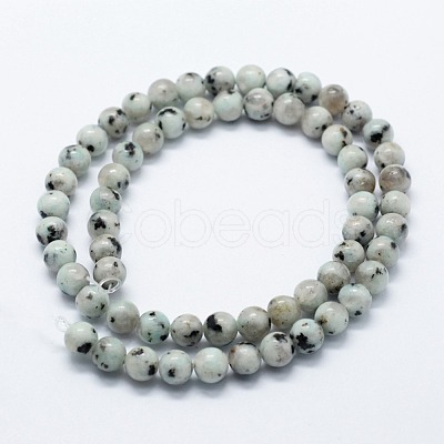 Natural Sesame Jasper/Kiwi Jasper Beads Strands G-I199-29-8mm-1