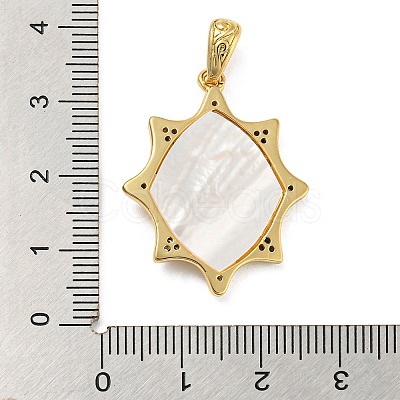 Rack Plating Brass Cubic Zirconia Pendants KK-M258-15G-1