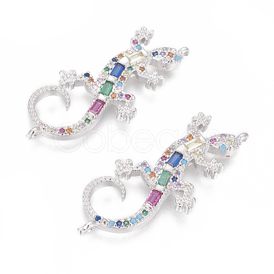 Brass Micro Pave Cubic Zirconia Links ZIRC-O034-09P-1