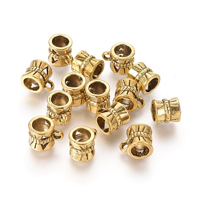 Tibetan Style Alloy Tube Bails TIBE-30047-AG-RS-1