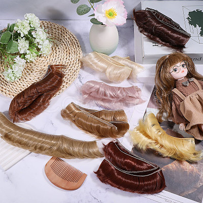 8Pcs 8 Styles High Temperature Fiber Short Bangs Hairstyle Doll Wig Hair DIY-GL0005-62-1