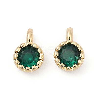 Brass Pave Cubic Zirconia Pendants KK-H204-03KCG-06-1