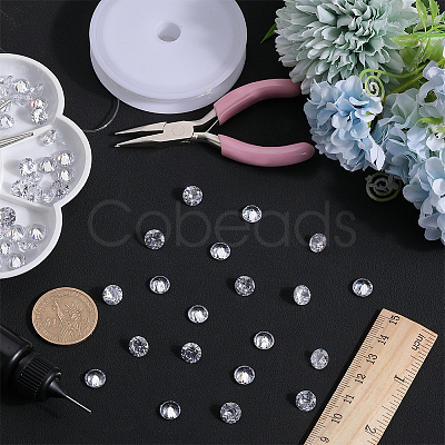 Beebeecraft 50Pcs Cubic Zirconia Cabochons ZIRC-BBC0002-37-1