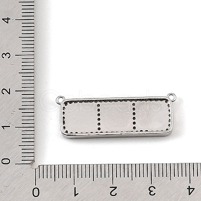 Brass Micro Pave Clear Cubic Zirconia Connector Charms CU-CBA30E8-01P-A08-1