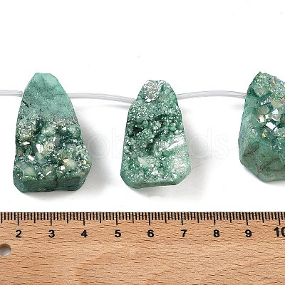 Electroplated Natural Druzy Agate Beads Strands G-N0259-06-1