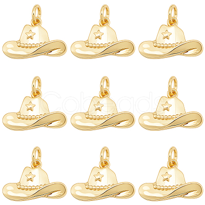 10Pcs Brass Pendants KK-BBC0023-79G-1