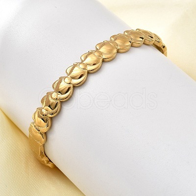 Fish 304 Stainless Steel Hinged Bangle for Women BJEW-K237-28G-1
