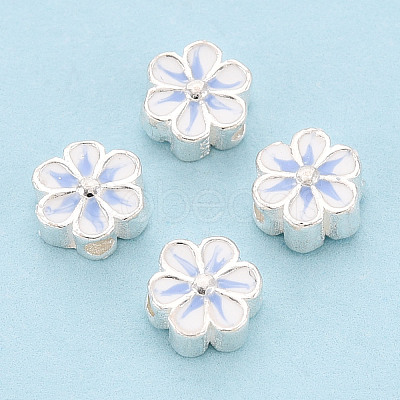925 Sterling Silver Enamel Beads STER-T008-35B-1