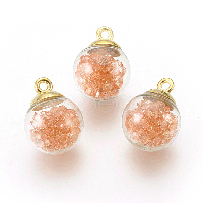 Transparent Glass Bottle Pendants LS-GLAA-L018-11-A-1