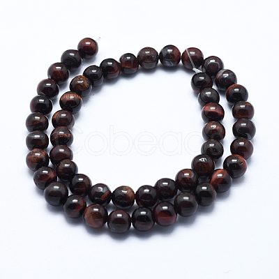 Natural Tiger Eye Bead Strands G-P370-03-6mm-1
