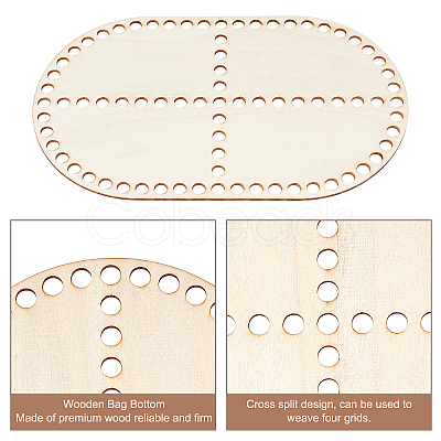 Wooden Crochet Basket Base TOOL-WH0051-16-1