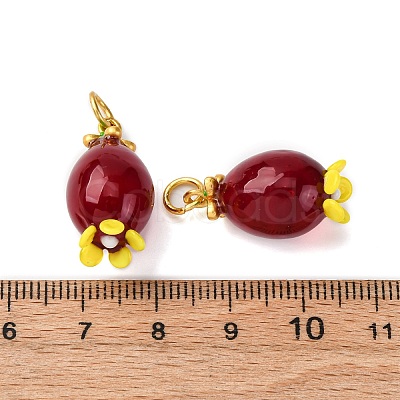 Handmade Lampwork Pendants LAMP-Z012-01G-07-1