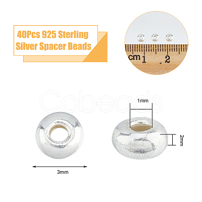 40Pcs 925 Sterling Silver Spacer Beads STER-DC0001-29-1