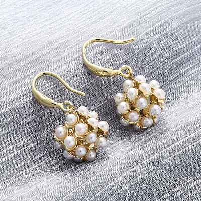 Brass Dangle Stud Earrings EJEW-F362-07G-1