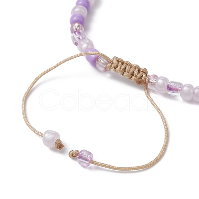 4Pcs 4 Colors Evil Eye Lampwork & Glass Seed Braided Bead Bracelets Set BJEW-JB09706-S-1