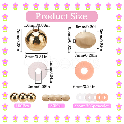 Handmade Polymer Clay Beads with CCB Plastic Beads Jewelry Making Findings Kit DIY-SC0025-50-1