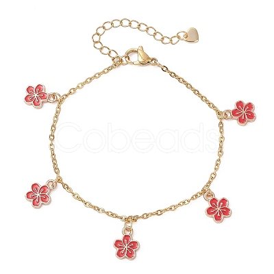 Alloy Enamel Charm Bracelets BJEW-JB13169-02-1