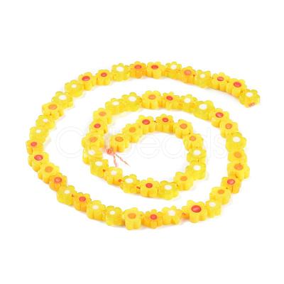 Handmade Millefiori Glass Bead Strands LAMP-J035-8mm-06-1