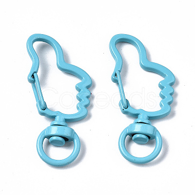 Spray Painted Eco-Friendly Alloy Swivel Snap Hooks Clasps PALLOY-T080-11-NR-1