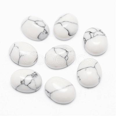 Synthetic Howlite Cabochons G-P215-10-8x10mm-1