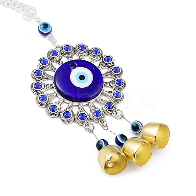 Evil Eye Alloy Lampwork Pendant Decorations HJEW-M005-02F-AS-1