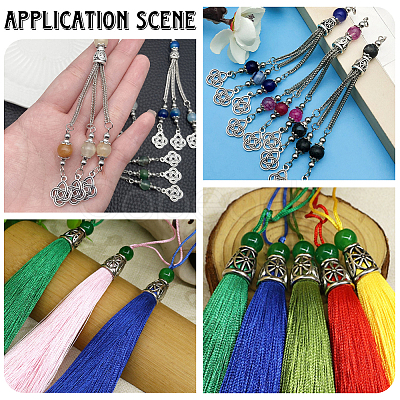100Pcs 10 Styles Tibetan Styles Alloy Bead Cone & Bead Caps FIND-SP0020-73A-1