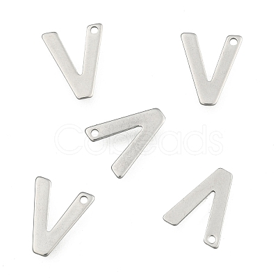 Tarnish Resistant 304 Stainless Steel Letter Charms LS-STAS-O072-V-1