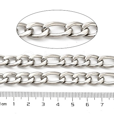 201 Stainless Steel Figaro Chains CHS-A016-70P-A-1