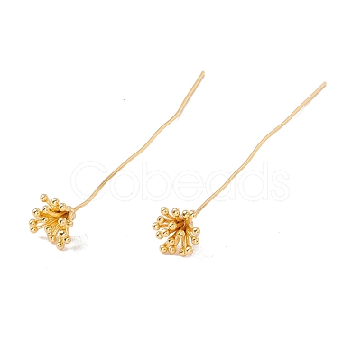 Brass Flower Head Pins FIND-B009-04G-1