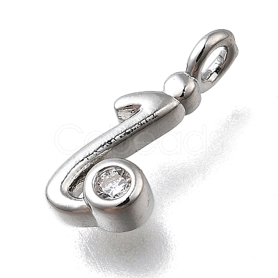 Brass Micro Pave Cubic Zirconia Pendants KK-B132-12P-I-1