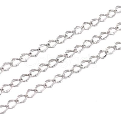 Tarnish Resistant 304 Stainless Steel Curb Chains CHS-L001-56-0.3mm-1