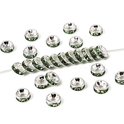 Brass Grade A Rhinestone Spacer Beads RB-A014-Z6mm-07S-1