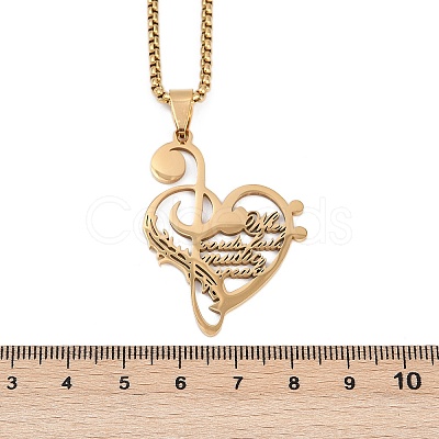 201 Stainless Steel Musical Note Heart Quote Pendant Necklaces LS-NJEW-K283-03G-1