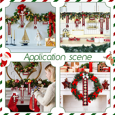 DIY Christmas Themed Wood Pendant Decorations Kits DIY-NB0012-73-1