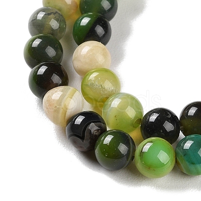 Natural Striped Agate/Banded Agate Beads Strands G-Z060-A01-A04-1