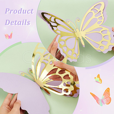 3D Hollow Double Layer Paper Butterfly AJEW-WH0505-15-1