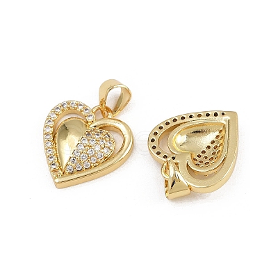 Brass Micro Pave Clear Cubic Zirconia Pendants ZIRC-I367-13G-08-1