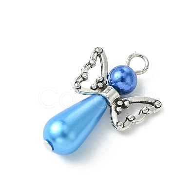 Angel Acrylic Imitation Pearl Pendants PALLOY-TAC0047-1