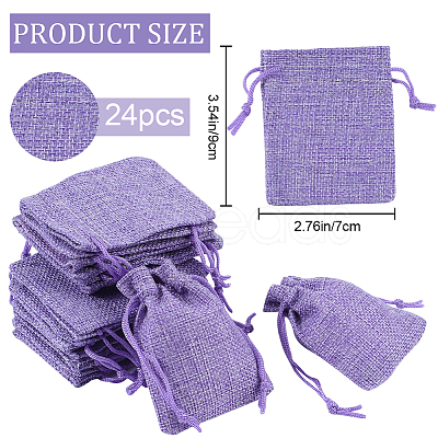 24Pcs Burlap Packing Pouches Drawstring Bags ABAG-BBC0001-07C-1