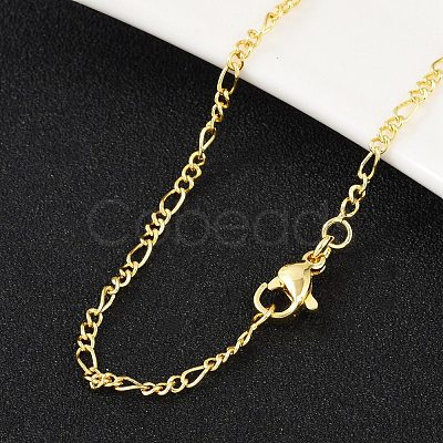 Brass Figaro Chains Necklace for Women NJEW-P265-28G-1