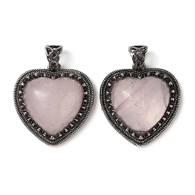 Natural Rose Quartz Pendants G-A095-01AS-02-1