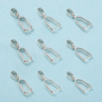 Silver Color Plated Brass Ice Pick Pinch Bails X-KK-K802-S-1