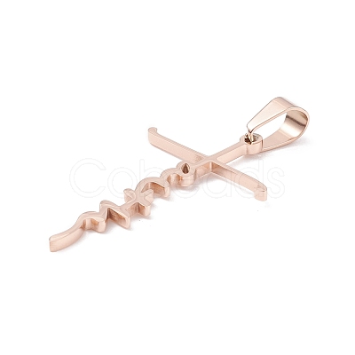 304 Stainless Steel Pendants Ion Plating(IP) STAS-D179-13RG-1