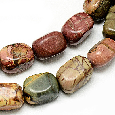 Natural Polychrome Jasper/Picasso Stone/Picasso Jasper Beads Strands X-G-Q948-84-1