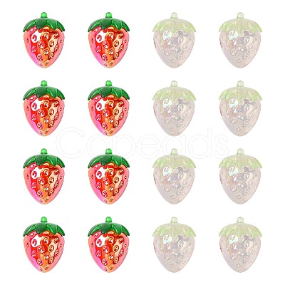 20Pcs 2 Colors Electroplate Opaque Acrylic Pendants PACR-CJ0001-43-1