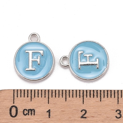 Platinum Plated Alloy Enamel Charms ENAM-S118-04F-P-1