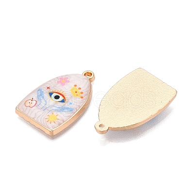 Printed Rack Plating Alloy Enamel Pendants ENAM-T020-03A-1